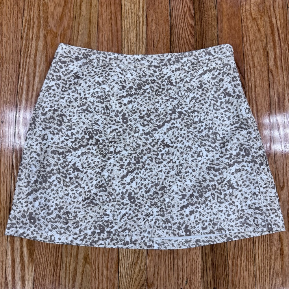 Free People Fakeout Faux Wrap Leopard Print Faux Leather Mini Skirt